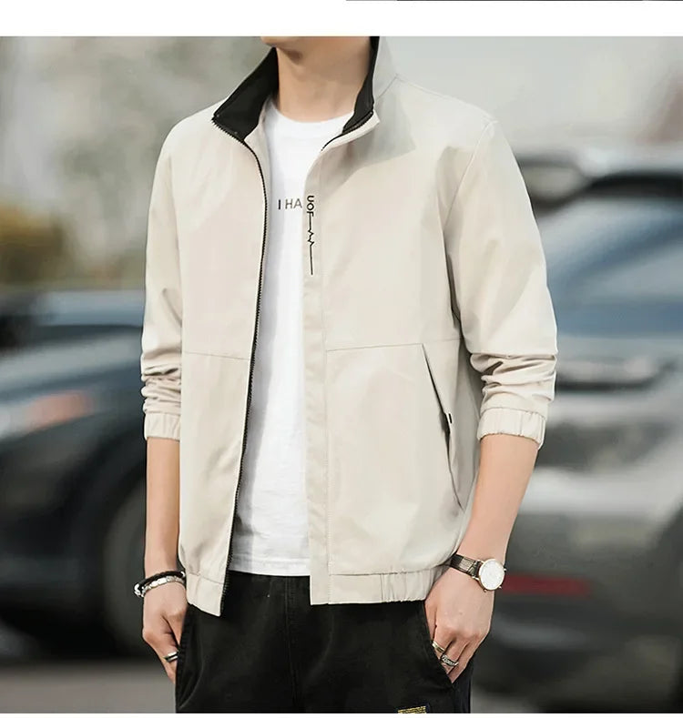 Men's Coat 2025 Spring Autumn Mens Jackets Hip Hop Street Thin Coat Sports Black Loose Windbreaker Men Clothing Men's Coat
