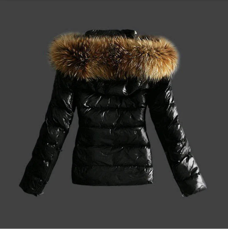 Winter Female Long Padded Faux Fur Collar with Non Removable Hooded Warm Paddeds New Fashion Women Zipper Thicken Coat