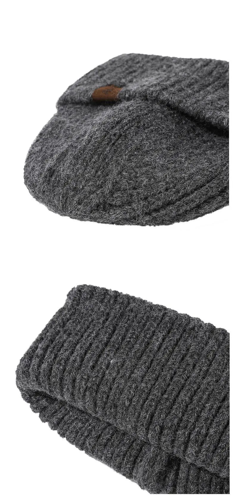 Winter Hats For Men Thickened Knitted Beanie Ear Protection Solid Color Cold Hat Keep Warm Baggy Cap Male Korean Elastic New