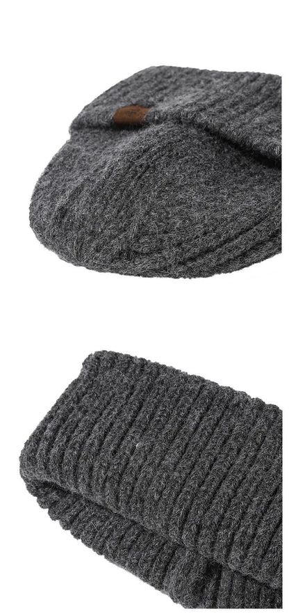 Winter Hats For Men Thickened Knitted Beanie Ear Protection Solid Color Cold Hat Keep Warm Baggy Cap Male Korean Elastic New