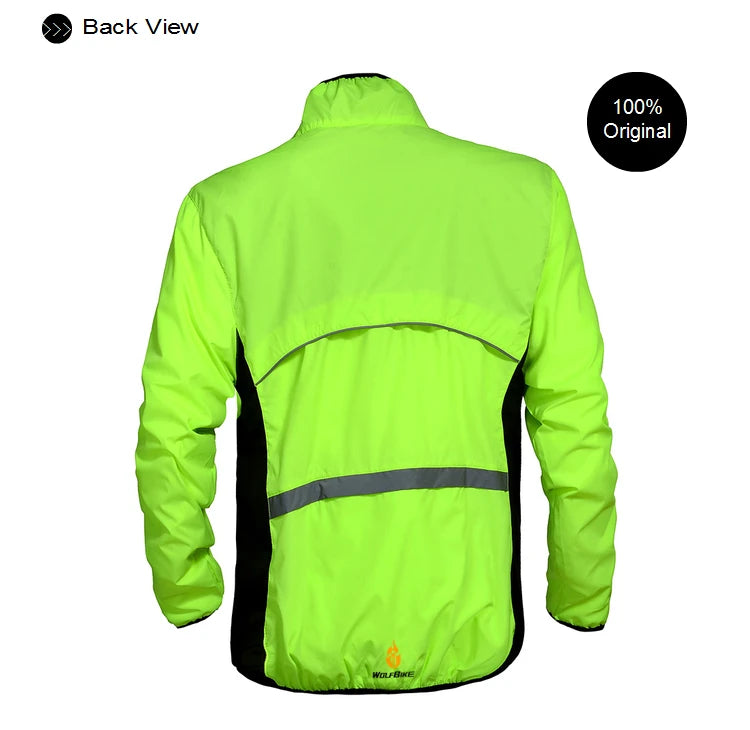 WOLFBIKE Windproof Cycling Jacket Jersey Vest Wind Coat Windbreaker Jacket Outdoor Sportswear Reflective Water Repellent