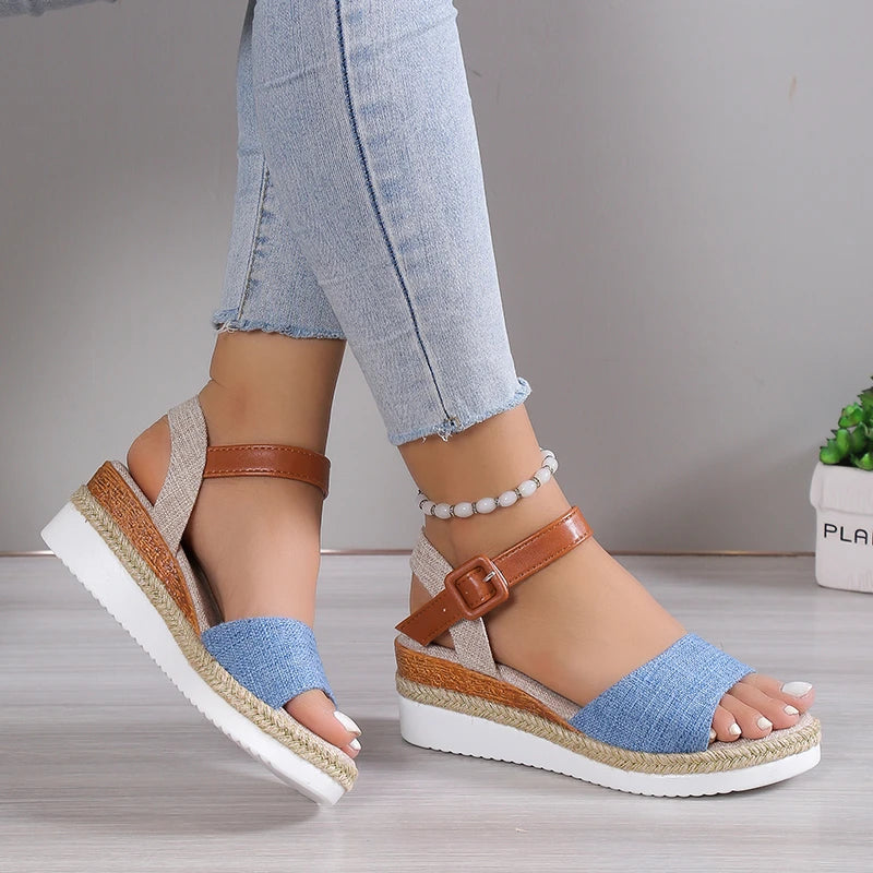 Summer Shoes Sandals Women Soft Sandals Ladies Slip On Sandals For Women Wedge Ladies Shoes Plus Size Footwear Slipper Female