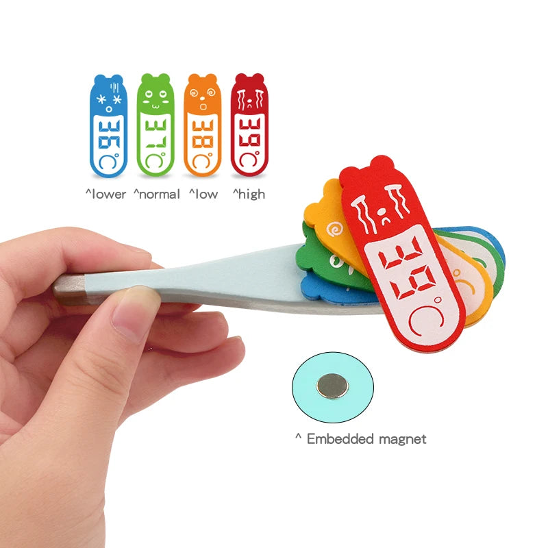 Children's wooden makeshift home simulation medicine box doctor set nurse boy girl baby role-playing toy
