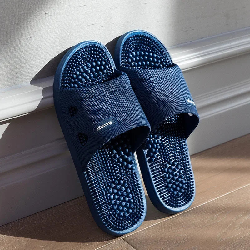 Men's Massage Slippers Summer Bathroom Sandals Women Indoor Non-slip Soft Bottom Solid Colour Casual Shoes Sandalias Planas