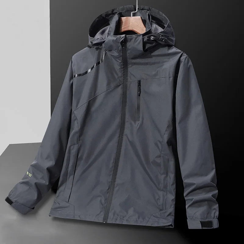 Men Women Jacket Waterproof Outdoor Windbreaker Thin Hoodie Hiking Sport Couples Style Coat 7XL Windproof Coat Large Size Parkas