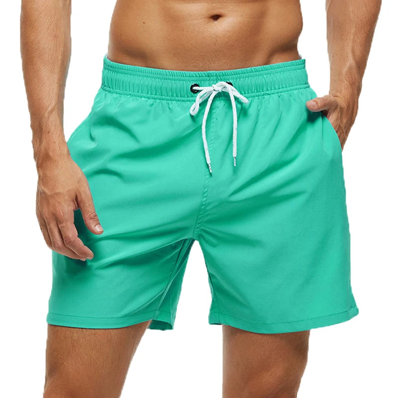 Escatch 2025 Mens Shorts Classic Quickly Dry Solid Sportswear Swim Trunks Beach Mesh Liner Surfing Traje De Baño Hombre Short
