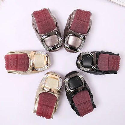 Shallow Mouth Shoes Woman Square Toe Autumn Soft Female Footwear Casual Sneaker All-Match New Cute Fall Moccasin Dres