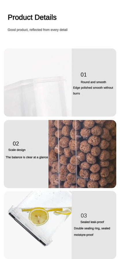 Kitchen Food Storage Tank Miscellaneous Grain Storage Box 2.5L/4L Set Transparent PP Sealed and Waterproof Storage Tank 4pc
