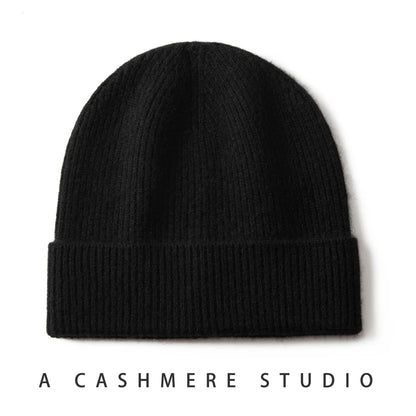 Winter New Hat for Men Knitted Korea Beanie Thick Hats Autumn Outdoor Warm Streetwear Cap Man 100% Cashmere Solid Color Soft Hat