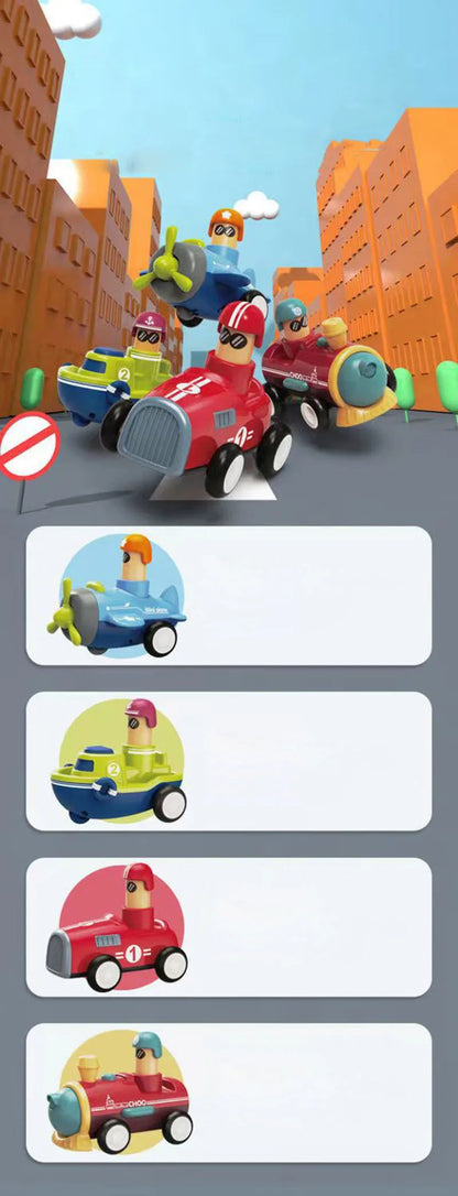 Children Cars Toys for 1-3 Years Boys Cartoon Inertial Train Ship Airplane Toy Kids Early Educational Toys for Toddler Xmas Gift