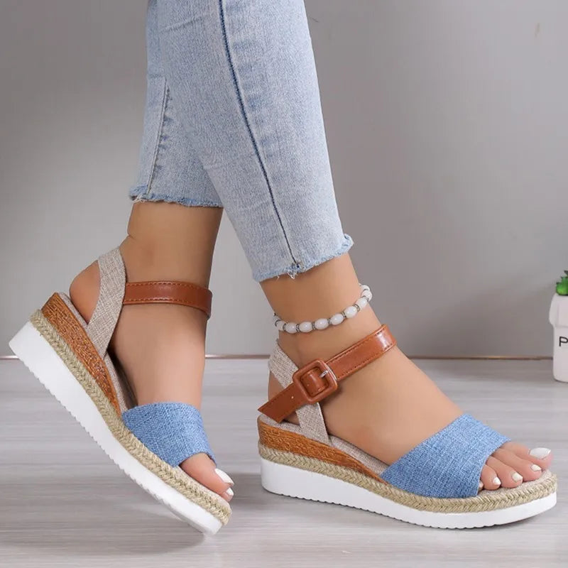 Summer Shoes Sandals Women Soft Sandals Ladies Slip On Sandals For Women Wedge Ladies Shoes Plus Size Footwear Slipper Female