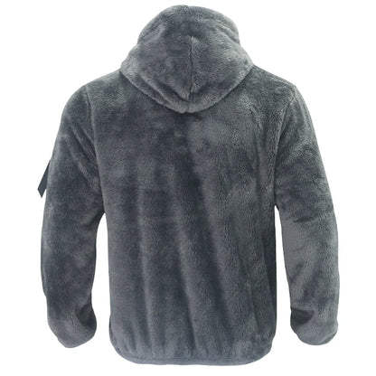 2024 American Style Heavy Coat Men's Winter Jacket Double-sided Fleece Warm Windbreaker Casual Sports Hooded Coat Bomber Jacket