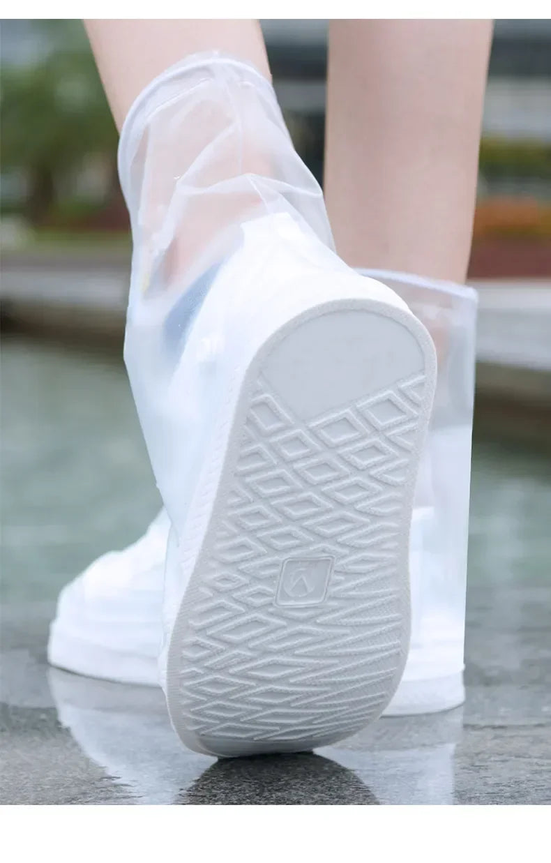 1 Pair Waterproof Shoe Covers Non-slip Reusable Rain Snow Boot Women Men PVC Outdoor Rainy Reusable Quality Non-slip Shoe Cover