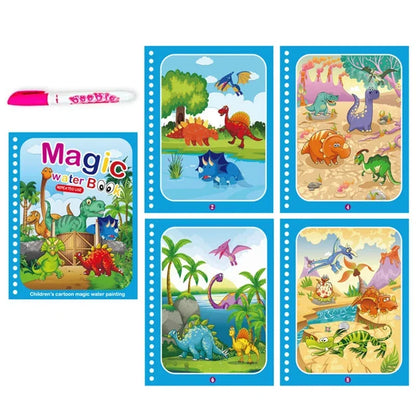 Children Early Education Toys Magical Book with Pen Water Drawing  Toys Gift Reusable Coloring Book Magic Drawing Book