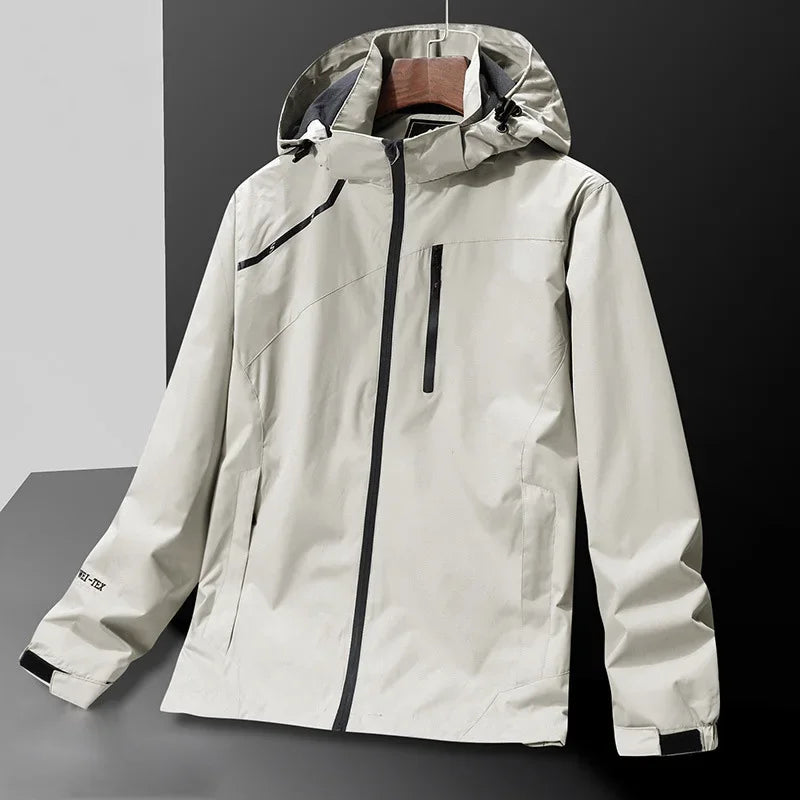 Men Women Jacket Waterproof Outdoor Windbreaker Thin Hoodie Hiking Sport Couples Style Coat 7XL Windproof Coat Large Size Parkas