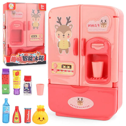 Children Toys Mini Doll Fridge Furniture Kitchen Miniatures Refrigerator Role Playing Game Montessori Play Food Toys for Girls