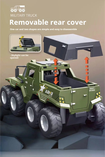 Children Inertia Toy Car With Sound Light Music Simulation Off-road Caravan Boys Interactive Toys Cool Military Buggy Toy Gift