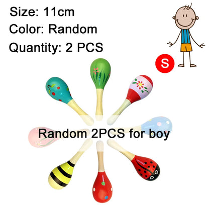 Infants Children Early Education Toys Wooden Small Sand Hammer Montessori Puzzle Toy Auditory Training Hand Grip Ability TMZ