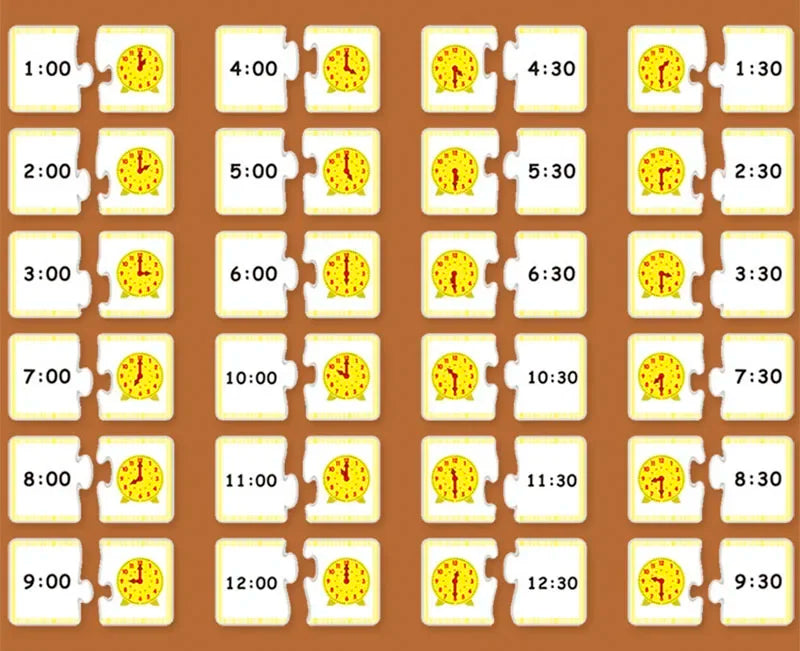 Children Interesting Clock Educational Toys Hour Minute Second Cognition Matching Puzzle Toys Kids Early Preschool Teaching Aids