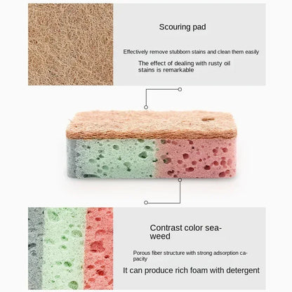 Cleaning Tools 5/10/20 Pieces Dishwashing Sponge Wood Pulp Cotton Color Magic Cleaning Sponge Pot Brush Kitchen Washing Tools