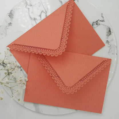 1PC Vintage Western Envelopes Kawaii Hollow Lace Letter Pads Bag Wedding Party Invitation Cards Cover Envelopes for Letter Pads