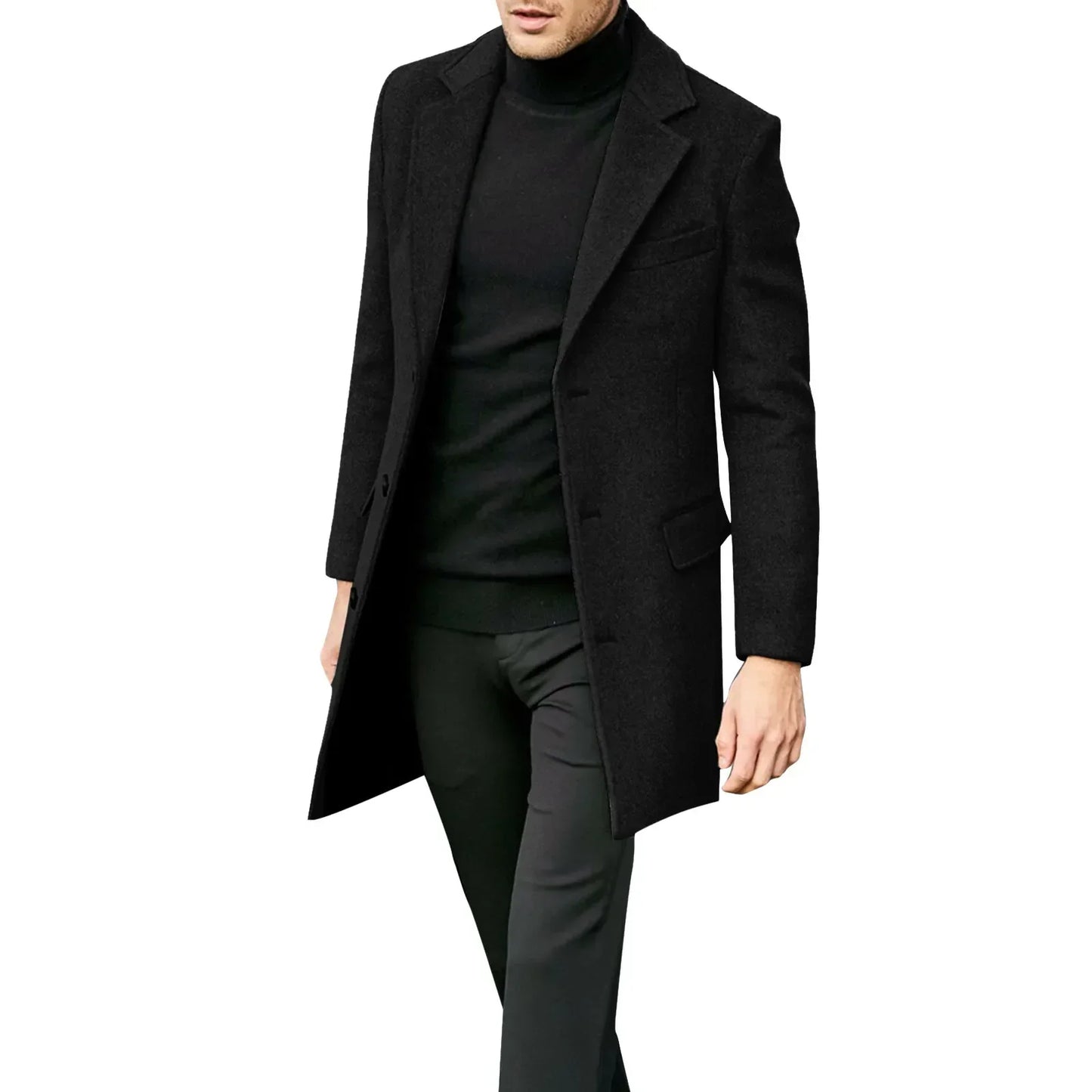 Men's Long Sleeve Plus Size Winter Coat Lapel Collar Padded Leather Jacket Vintage Thicken Coat Sheepskin Jacket Mens Topcoat