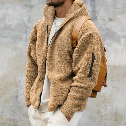 2024 American Style Heavy Coat Men's Winter Jacket Double-sided Fleece Warm Windbreaker Casual Sports Hooded Coat Bomber Jacket