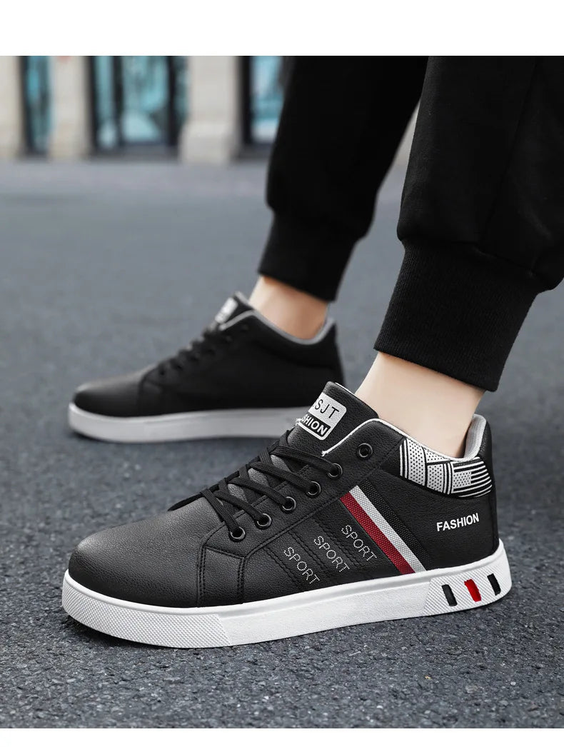 Men's Boots Spring Autumn Men High Top Ankle Boots White Breathable Men's Casual Shoes for Men Sneakers Platform New Men's Boots
