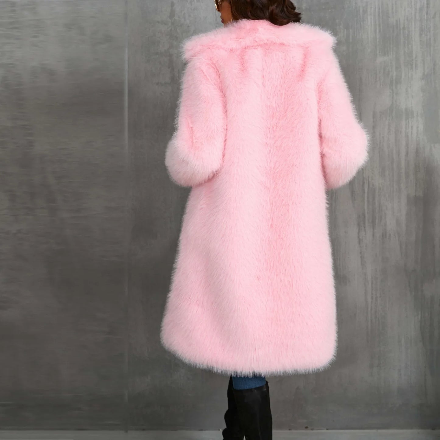 Women's Faux Mid-Length Thickened Ouwear Fashion Comfortable Suit Collar Coat Top Plush Warm Coat Elegant Bohemian Styles Wear