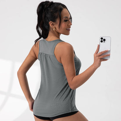 Sports T-shirt women summer breathable sexy beauty back fitness wear running training short sleeveless yoga top