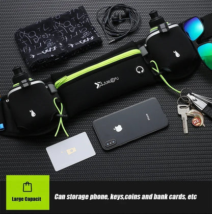 Trail Running Waist Pack For Man/Woman Marathon Phone Water Bottle Sports Fanny Pack Fitness Dual Pocket Running Belt Waist Bag