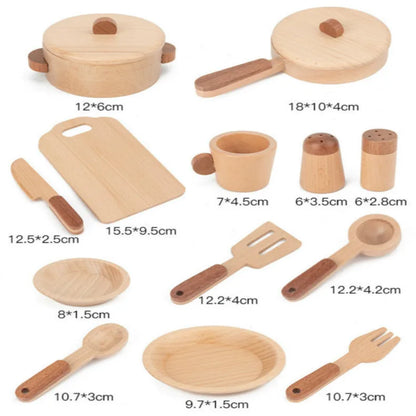 Natural Wood Children's Preschool Toys Fruits And Vegetables Simulation Play House Kitchenware Cognitive Wooden Model Toys