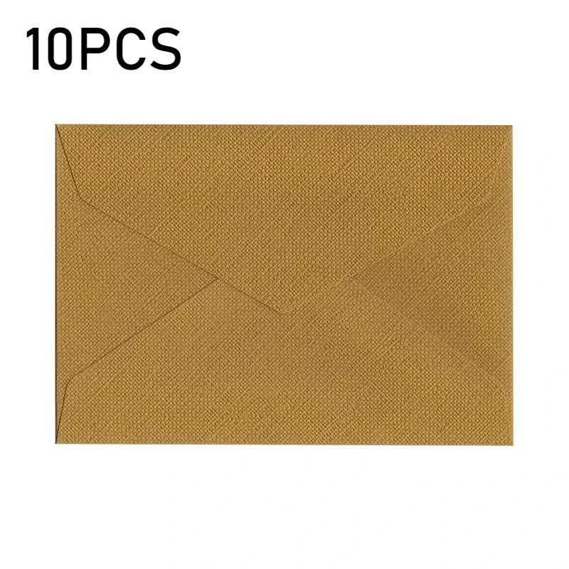 10pcs Window Envelopes for Letters DIY Handmade Gift Packaging Bag Wedding Party Invitation Card Cover Linen Texture Envelopes