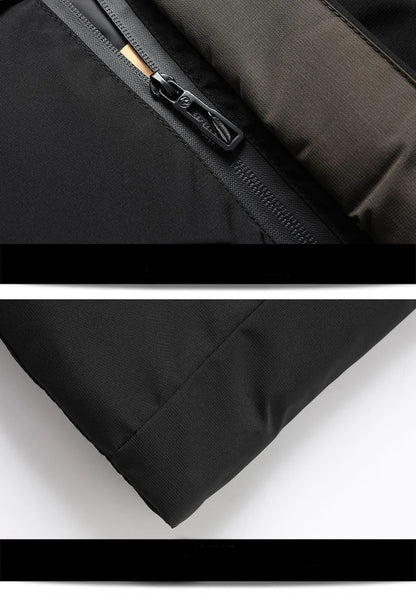 Men Winter Thick Warm Parka Coat Fleece Inside Male Solid Color Hooded Thick Jacket  Men's Middle Long Coat Size