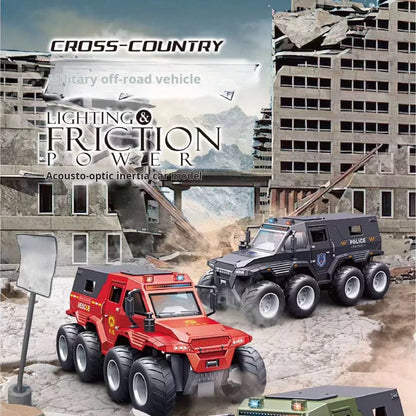 Children Inertia Toy Car With Sound Light Music Simulation Off-road Caravan Boys Interactive Toys Cool Military Buggy Toy Gift