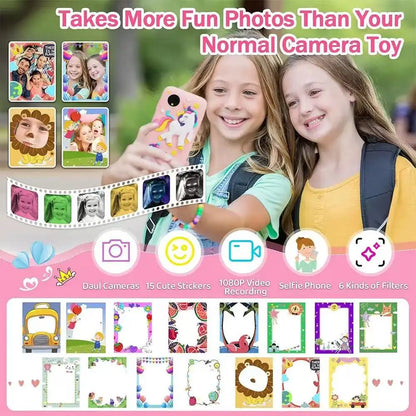 Children Phone Toys Camera Mp3 Music Player Puzzle Games Tooddler Educational Leaning Toys Kids for Girls Boys Birthday Gifts