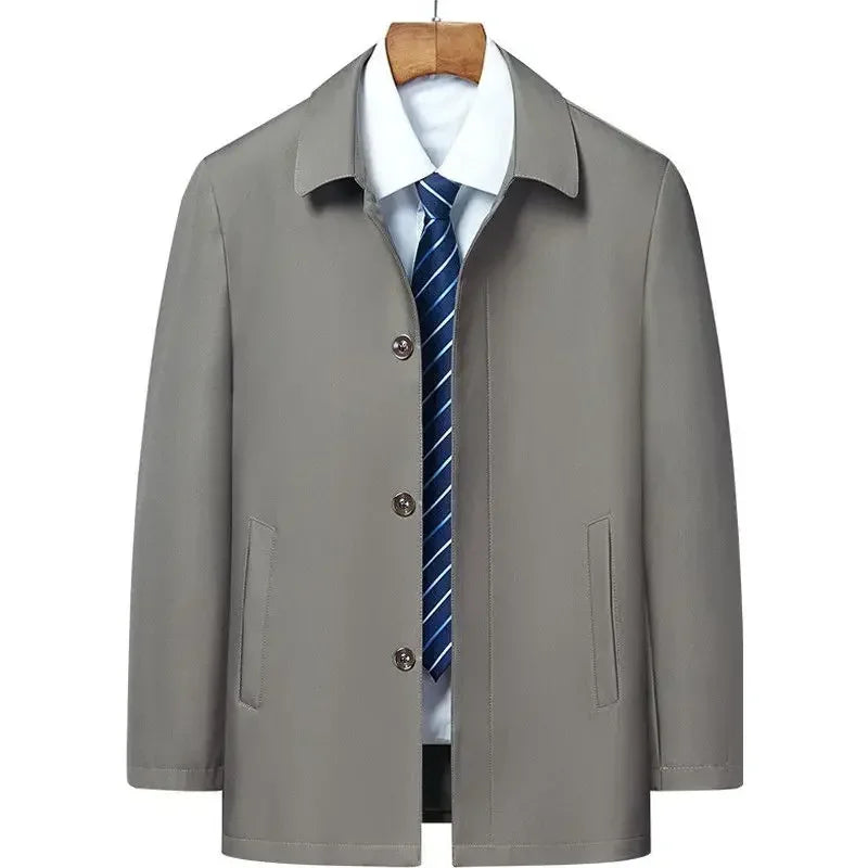 Men Coats Brand Top Quality Spring Men's Trench Coat Solid Color Mid-length Jacket male Casual Business Windbreak Jackets