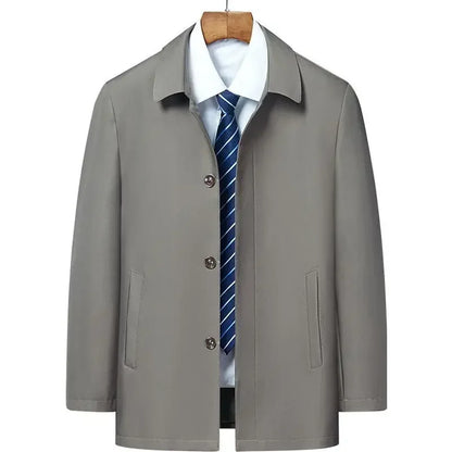 Men Coats Brand Top Quality Spring Men's Trench Coat Solid Color Mid-length Jacket male Casual Business Windbreak Jackets