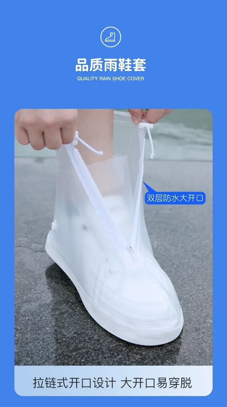 1 Pair Waterproof Shoe Covers Non-slip Reusable Rain Snow Boot Women Men PVC Outdoor Rainy Reusable Quality Non-slip Shoe Cover