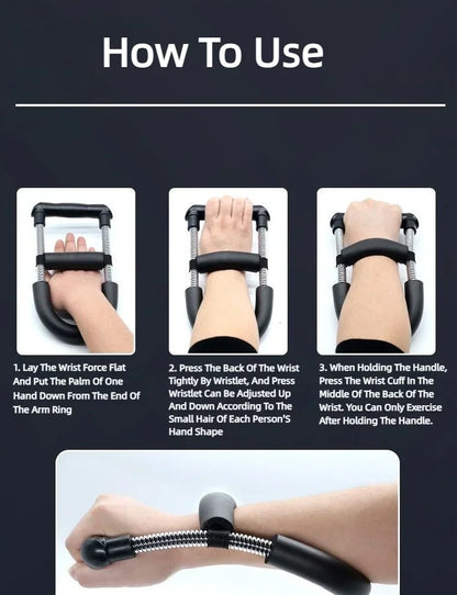 Adjustable Forearm Hand Trainer Wrist Exercises Force Power Strengthener Fitness Equipment Wrists and Strength Grips Workout