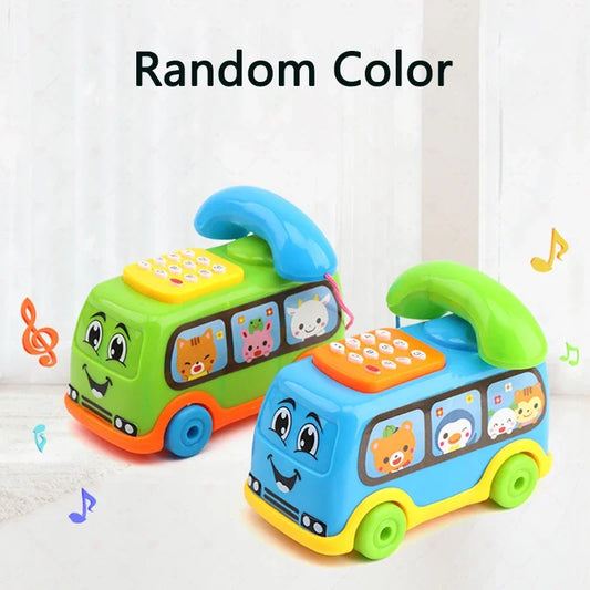 Baby Cartoon Music Car Children's Singing Phone Car Toy Educational Early Education Machine Toy Christmas Gift Random color