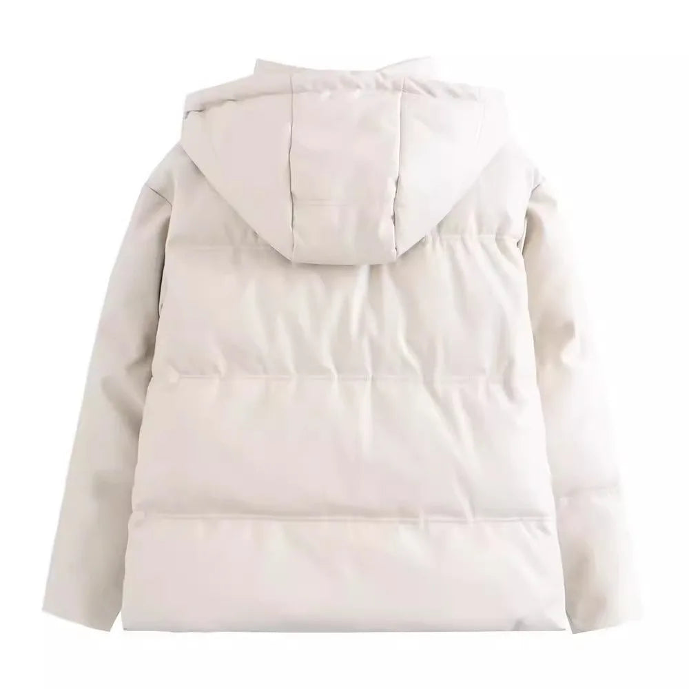 Women's Winter Cold Coat Promotion Women Elegant Hooded Anorak Cotton Jacket Warm Parkas Overcoat Female Black White Clothing