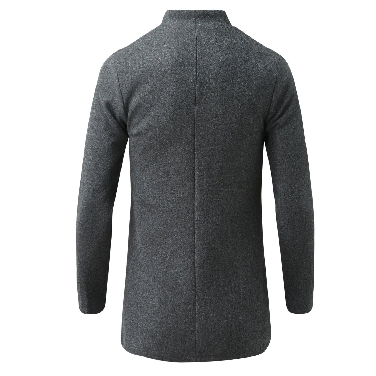 Men Coat Autumn Winter Mid-Length Trench Jackets Casual Solid Single Breasted Long Sleeve Lapel Collar Overcoat Male Slim Jacket