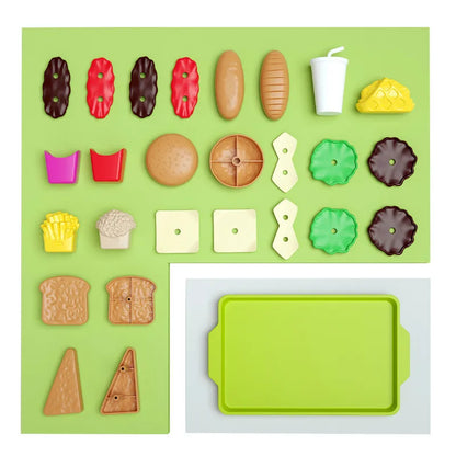 9Pcs/set Children Pretend Simulation Food Toys Play House Hamburger Fries Model Cooking Role Play Fast Food Kids Educational Toy