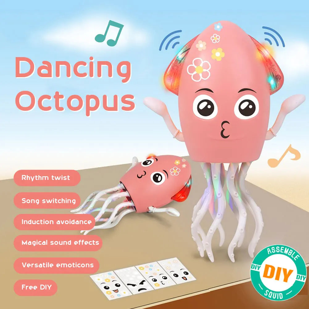 Interactive Moving Toys with Music & Light Electronic Light Up Music Toys Education Toddler Octopus Toy Children Development Toy