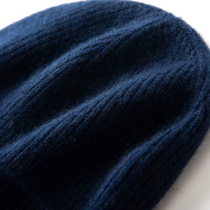 Winter New Hat for Men Knitted Korea Beanie Thick Hats Autumn Outdoor Warm Streetwear Cap Man 100% Cashmere Solid Color Soft Hat