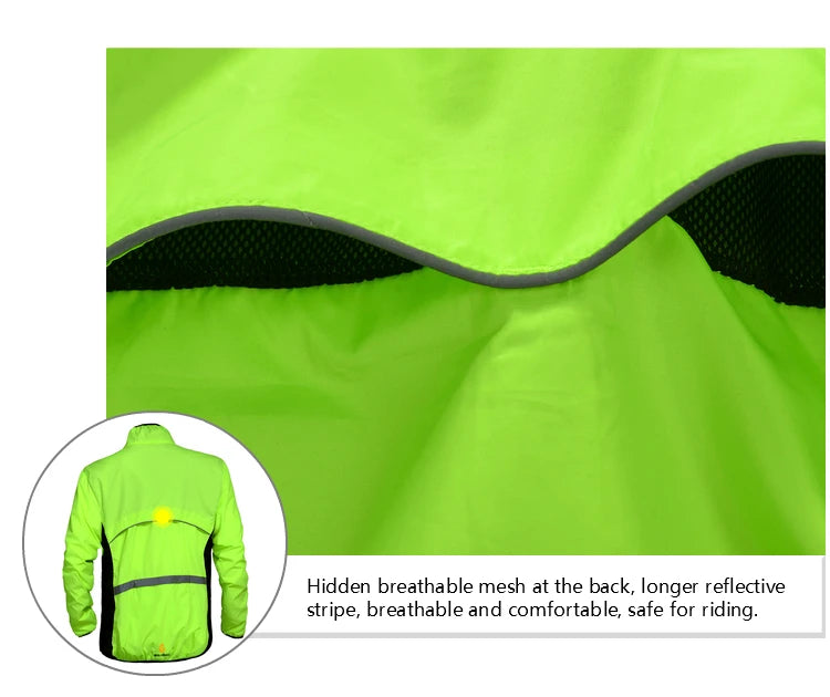WOLFBIKE Windproof Cycling Jacket Jersey Vest Wind Coat Windbreaker Jacket Outdoor Sportswear Reflective Water Repellent