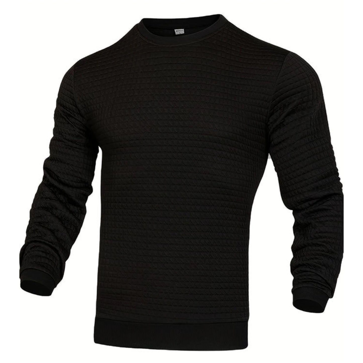Men's coat fashion small check Waffle youth round neck jacquard check hoodie