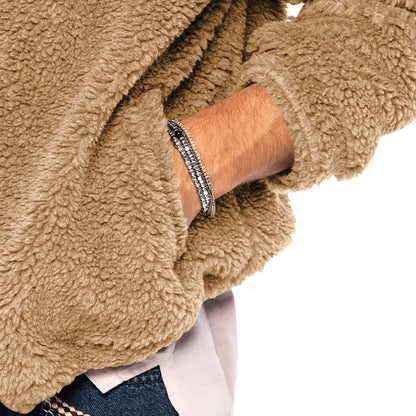 2024 American Style Heavy Coat Men's Winter Jacket Double-sided Fleece Warm Windbreaker Casual Sports Hooded Coat Bomber Jacket
