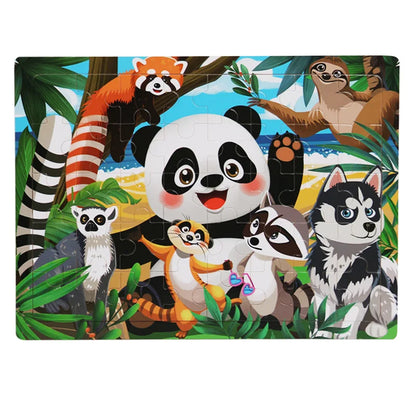 Children 40Piece Montessori Toys Wooden Puzzles Cartoon Animal/vehicle Intelligence Jigsaw 3d Puzzles Educational Toys